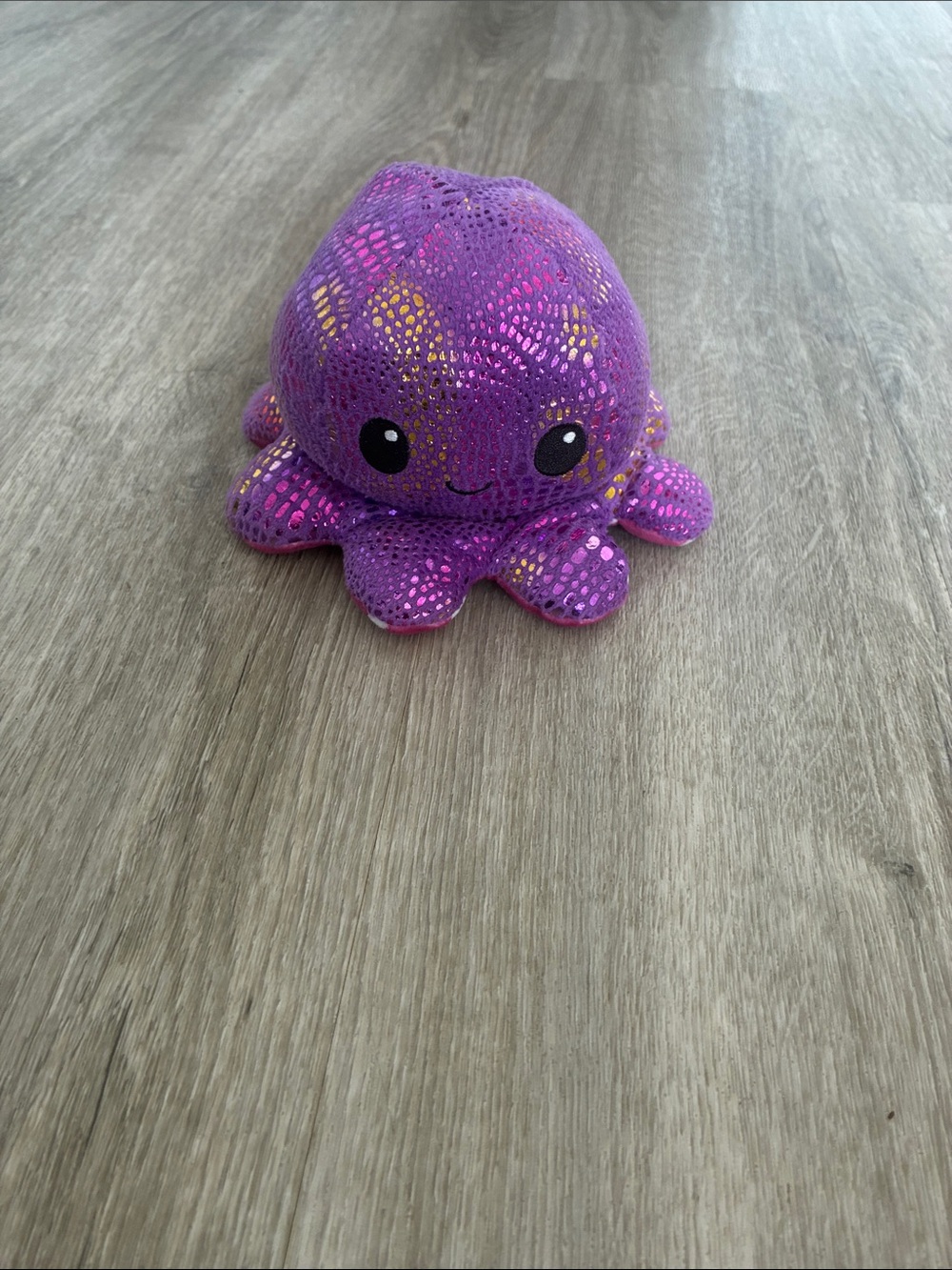 Purple Reversible Octopus Plush Stuffed Animal - Cute Smile